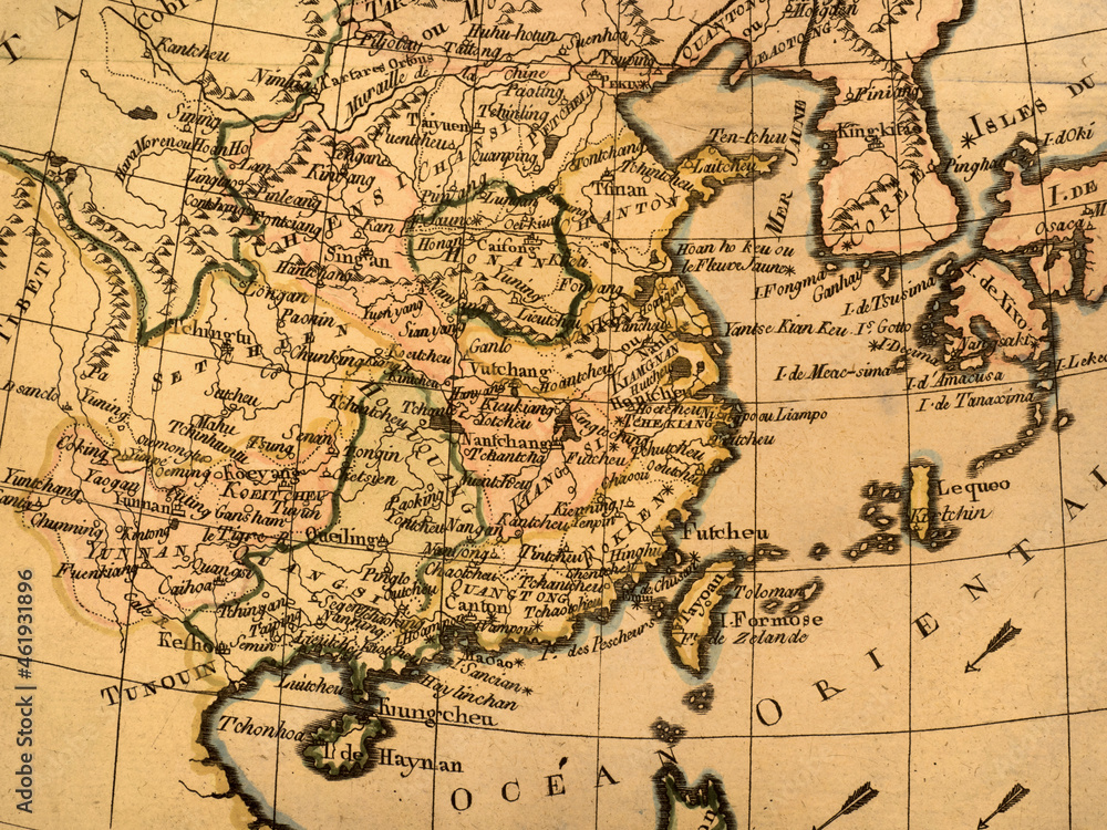 アンティークの古地図　東アジア