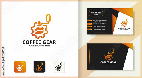gear coffee logo and business card design