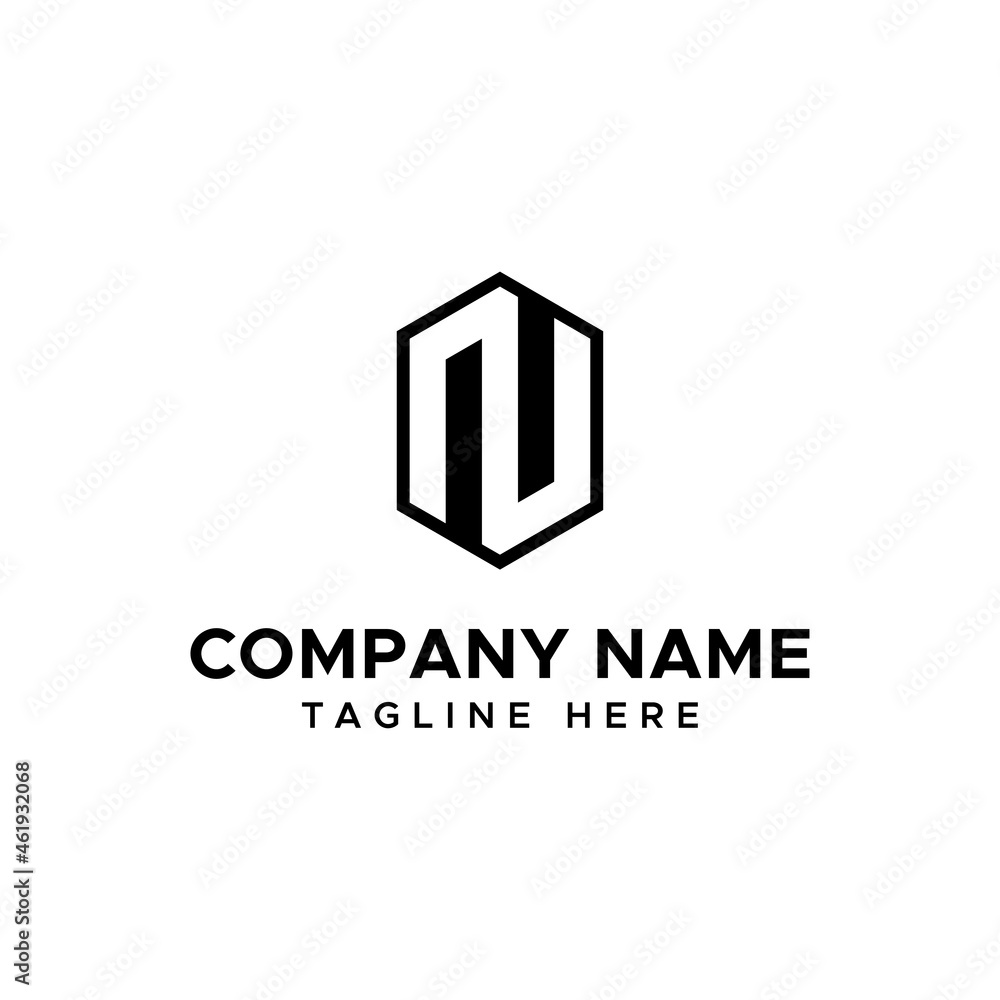 initial letter N shield logo vector initial letter N shield logo vector