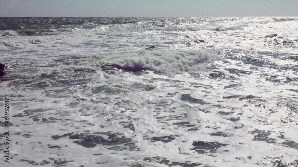 White foam and big waves in the Black Sea during a storm White foam and big waves in the Black Sea during a storm