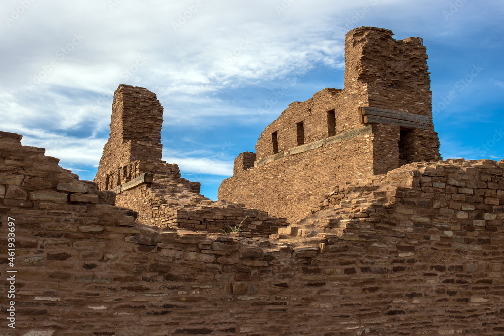 Ruins of the massive church at Abo in Salinas Pueblo Missions National Monument in New Mexico