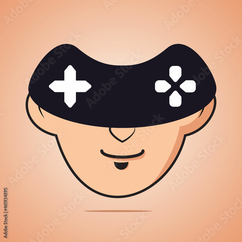 Gaming boy logo vector design.  Gaming mascot template design.