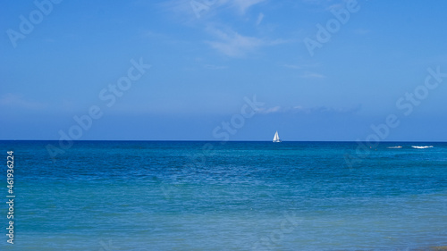 sail boat sailing sail blue sea ocean © Bart