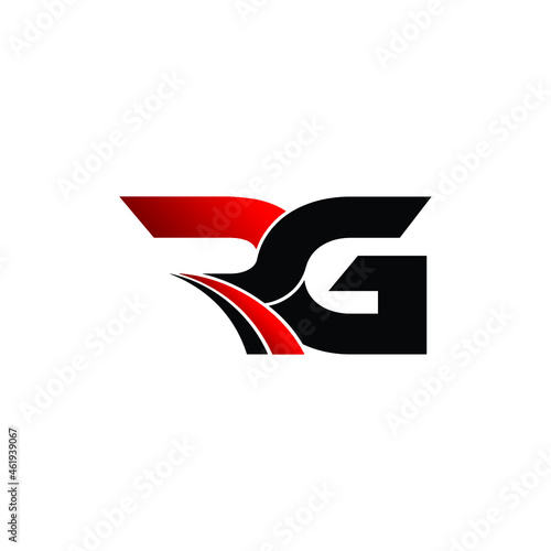 Letter RG simple logo design vector