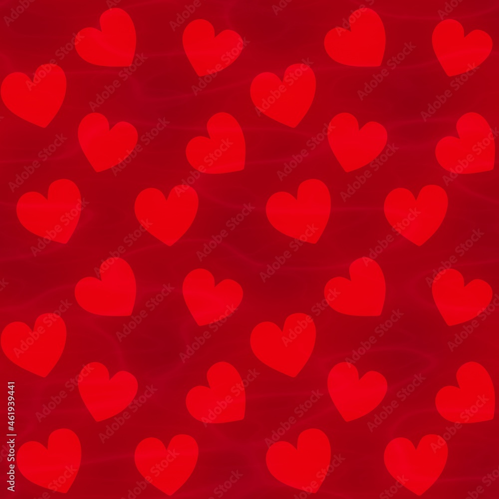 Seamless red hearts valentine background