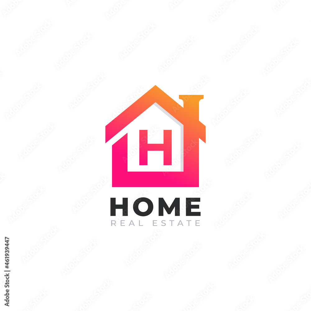 Initial Letter H Home House Logo Design. Real Estate Logo Concept. Vector Illustration