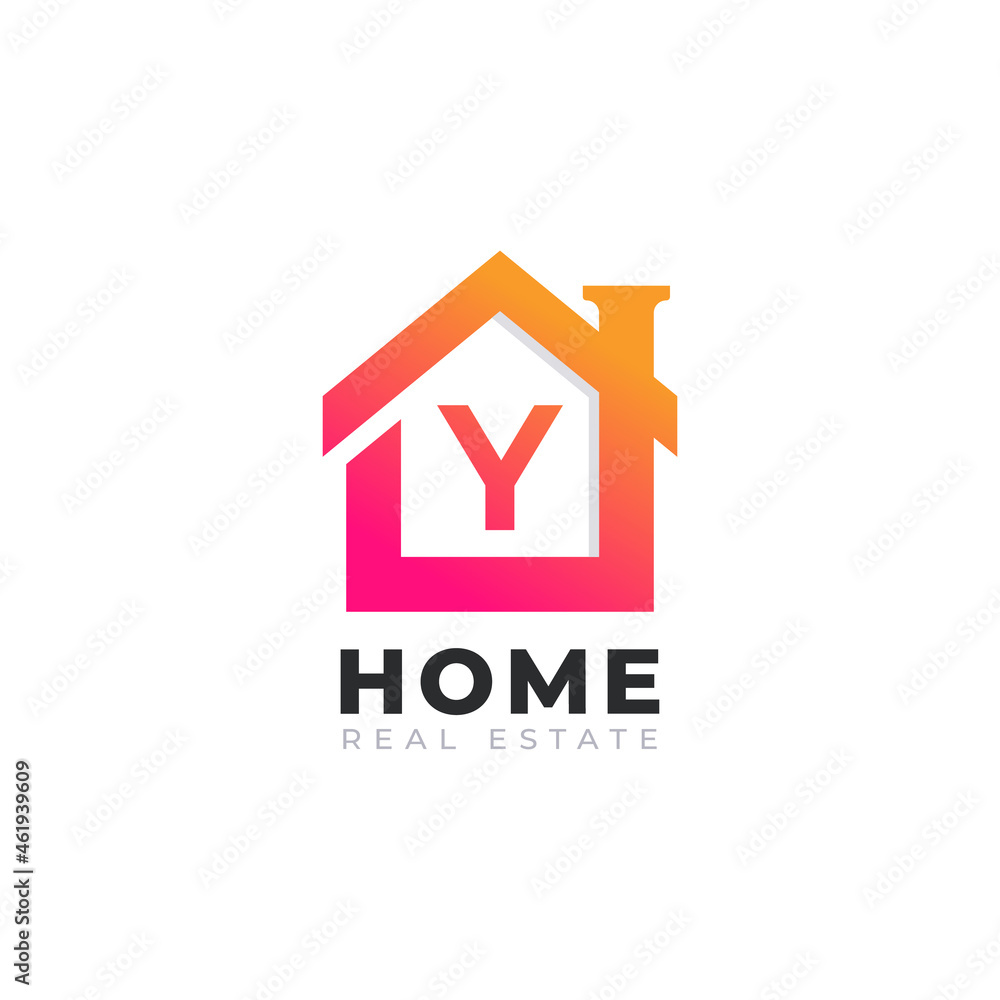 Initial Letter Y Home House Logo Design. Real Estate Logo Concept. Vector Illustration Initial Letter Y Home House Logo Design. Real Estate Logo Concept. Vector Illustration