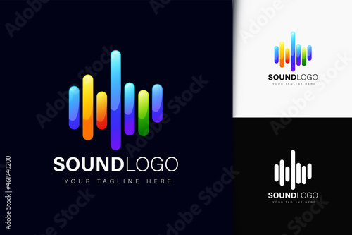 Sound logo design with gradient