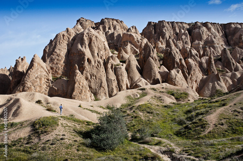Erosion-sculpted tuff formations in Devrent Valley (Imagination Valley, Pink Valley), Cappadocia, Turkey