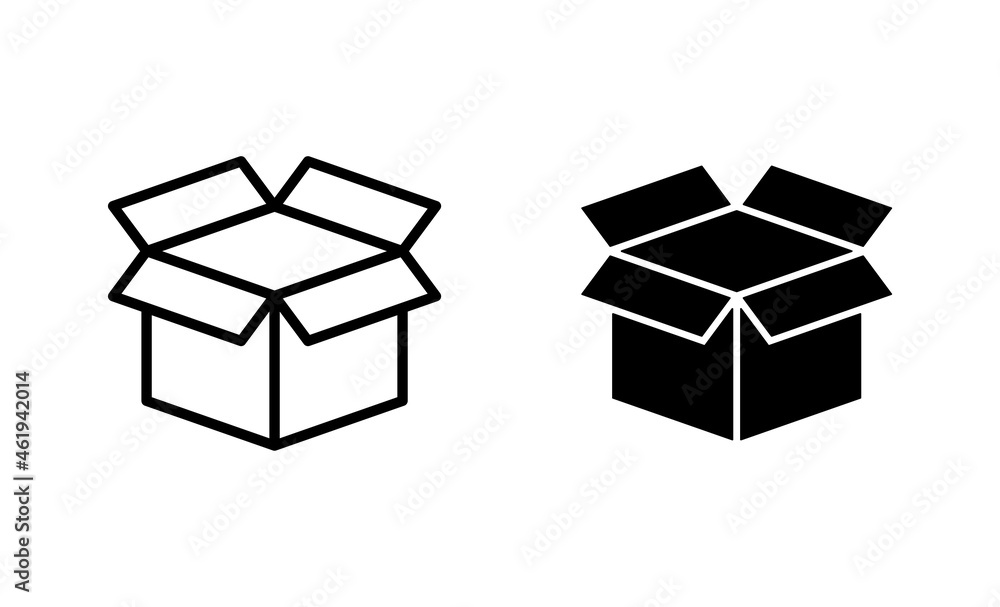 Box icons set. box sign and symbol, parcel, package