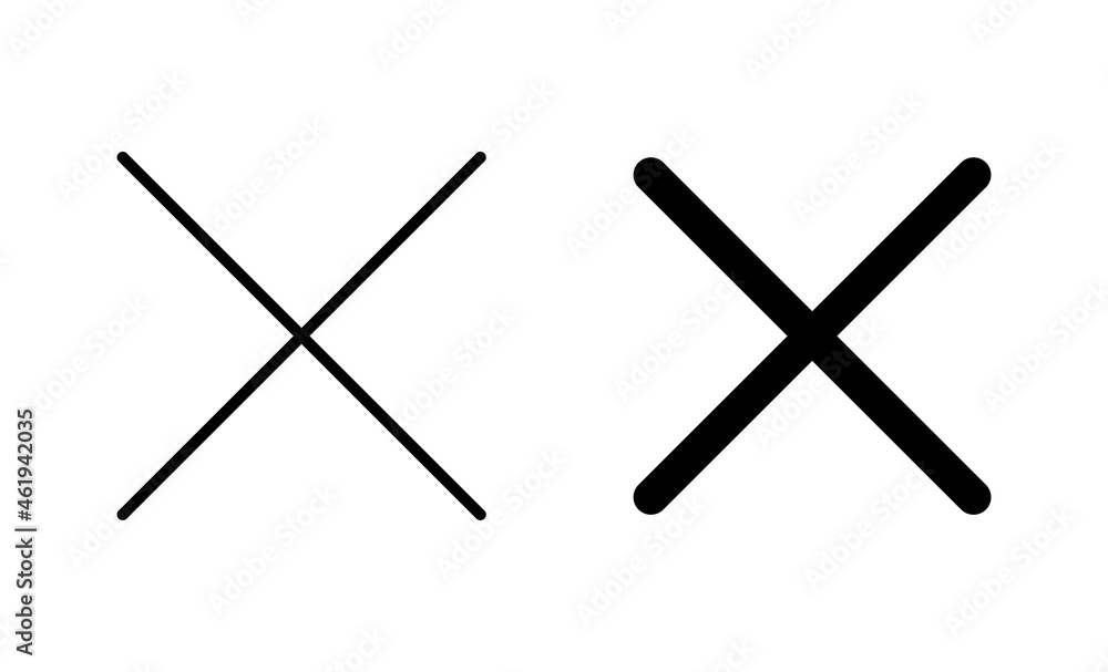 Close icons set. Delete sign and symbol. cross sign Close icons set. Delete sign and symbol. cross sign