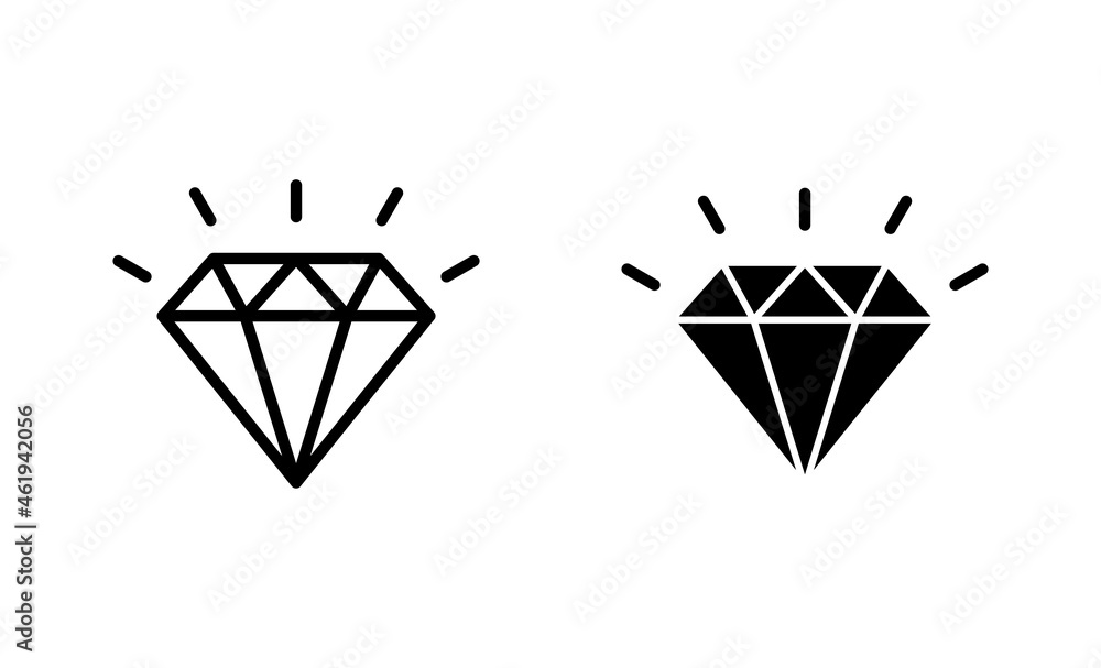 Diamond icons set. diamond gems sign and symbol Diamond icons set. diamond gems sign and symbol