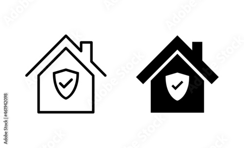 home insurance icons set. home protection sign and symbol