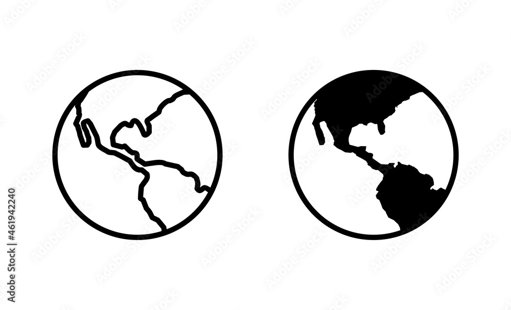 World map set. Worldmap sign and symbol. Globe icon
