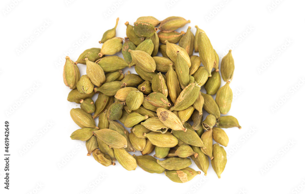 Cardamom Pods Isolated on a White Background Cardamom Pods Isolated on a White Background