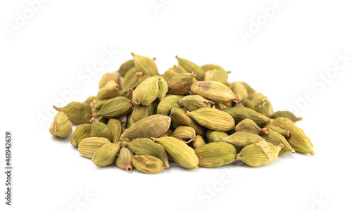 Cardamom Pods Isolated on a White Background