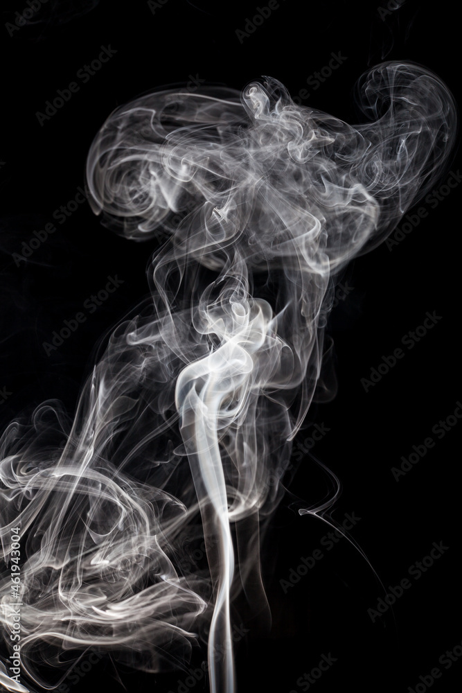 White smoke on black background. White smoke on black background.