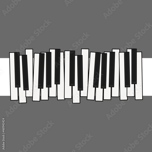Vector of uneven piano keys