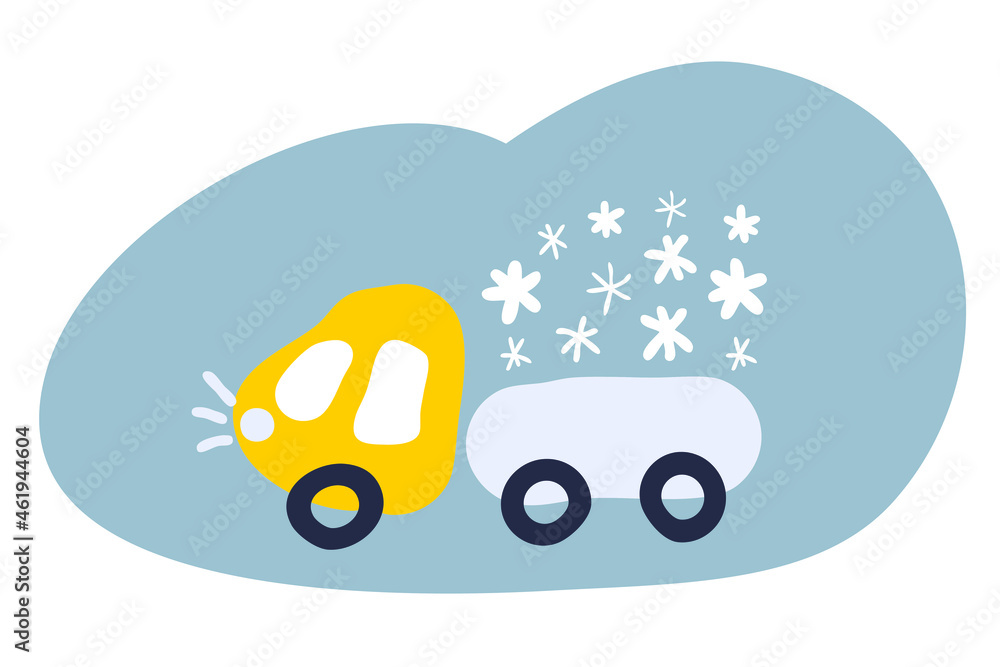 Hand drawn illustration of truck carrying snow. Perfect for T-shirt, textile, prints, decor and design.
Hand drawn illustration of truck carrying snow. Perfect for T-shirt, textile, prints, decor and design.