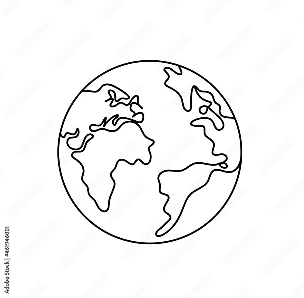 Abstract planet Earth as line drawing on white as background. Vector Abstract planet Earth as line drawing on white as background. Vector