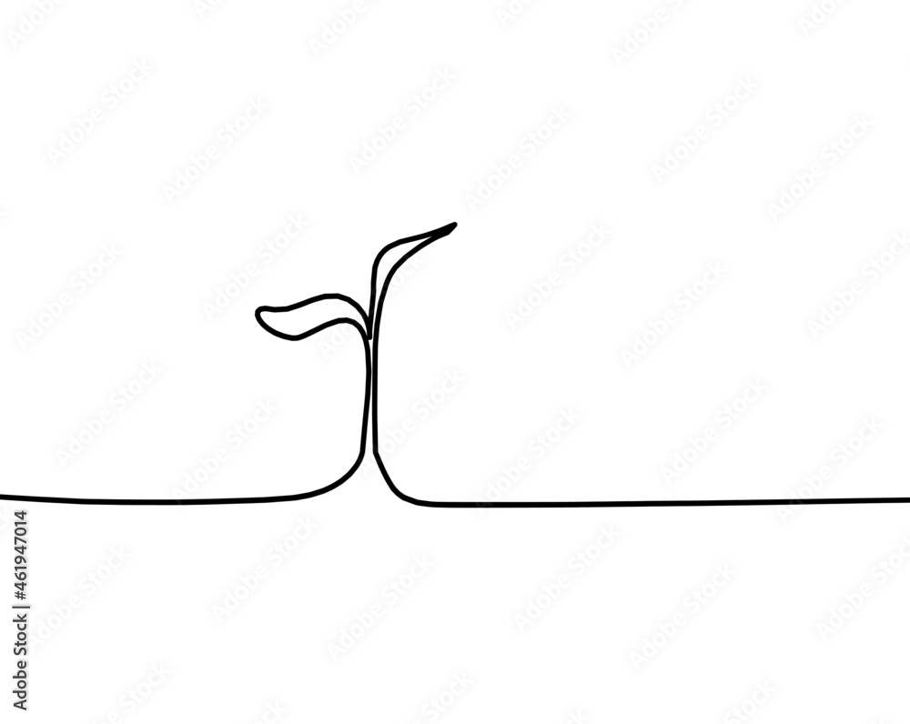 Abstract sprout as line drawing on the white background. Vector Abstract sprout as line drawing on the white background. Vector