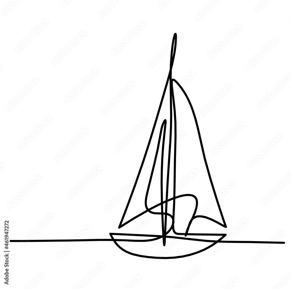 Abstract boat as line drawing on white background. Vector Abstract boat as line drawing on white background. Vector