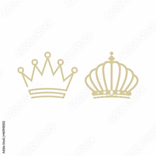 Amazing king and queen crown in line art Image graphic icon logo design abstract concept vector stock. Can be used as a symbol associated with luxury and power