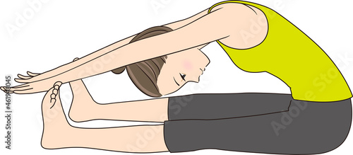 ピラティス,ポーズイラスト,Spine stretch forward