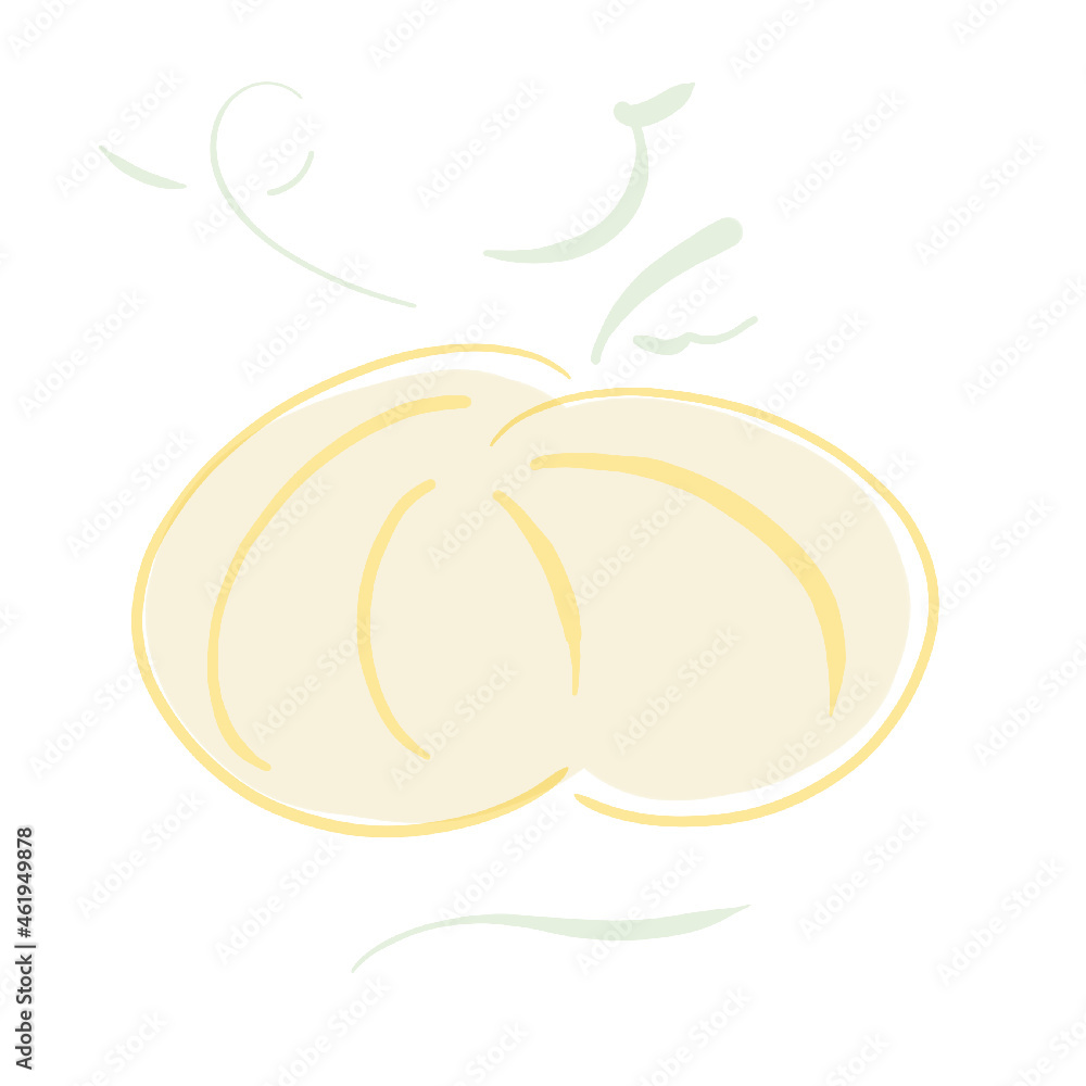 Cute Pumpkin Drawing with Swirls