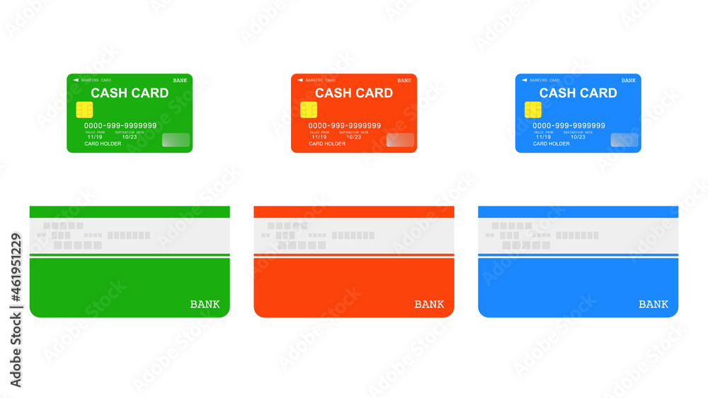 Bank passbooks and cash cards. Bank passbooks and cash cards.
