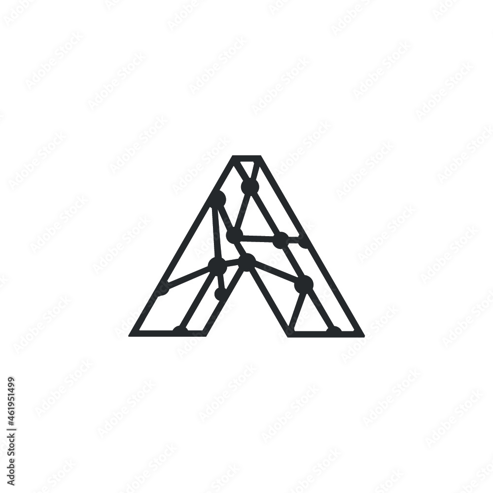 Letter A technology logo design