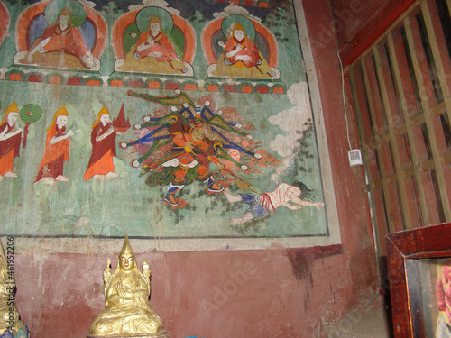 ceiling in the museum of archaeological finds during excavations of ancient burials in Mongolia photo