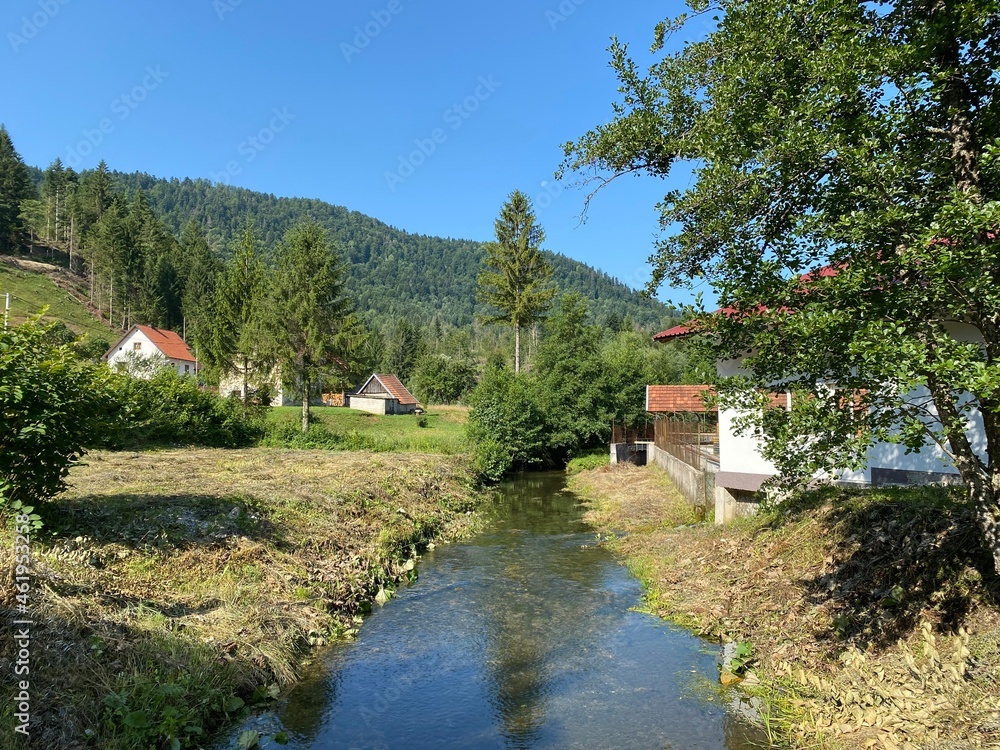 The initial course of the river Gornja Dobra in the mountain hamlet of Tići - Gorski kotar, Croatia (Početni tok rječice Gornja Dobra u goranskom zaseoku Tići - Gorski kotar, Hrvatska)