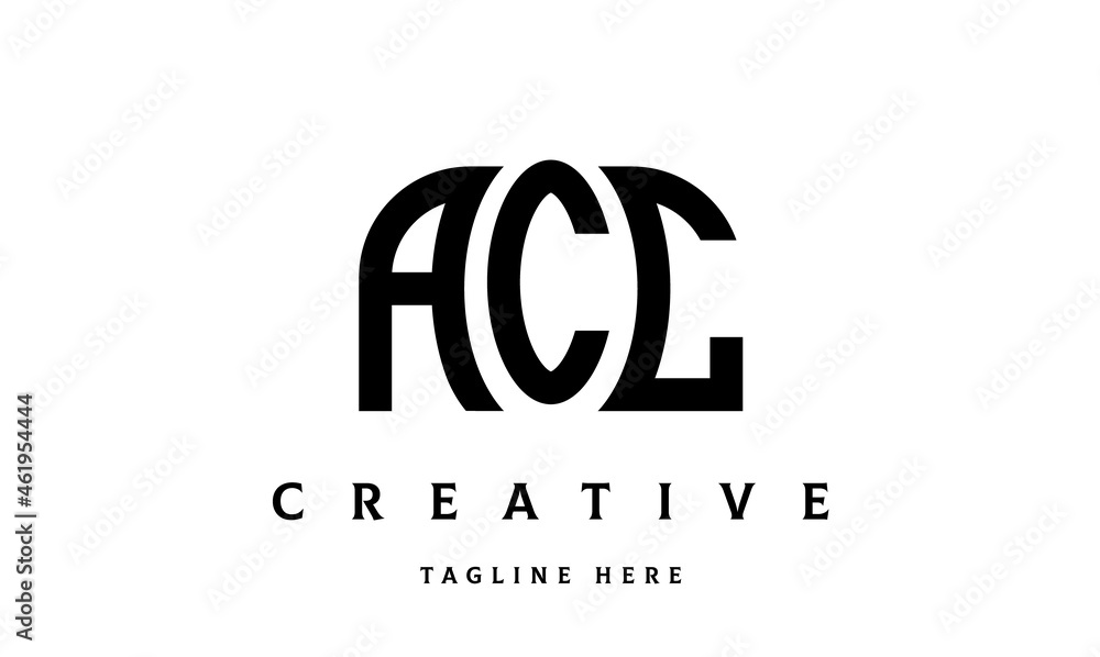 ACL creative taj three latter logo vector