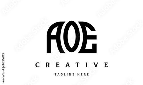 AOE creative taj three latter logo vector