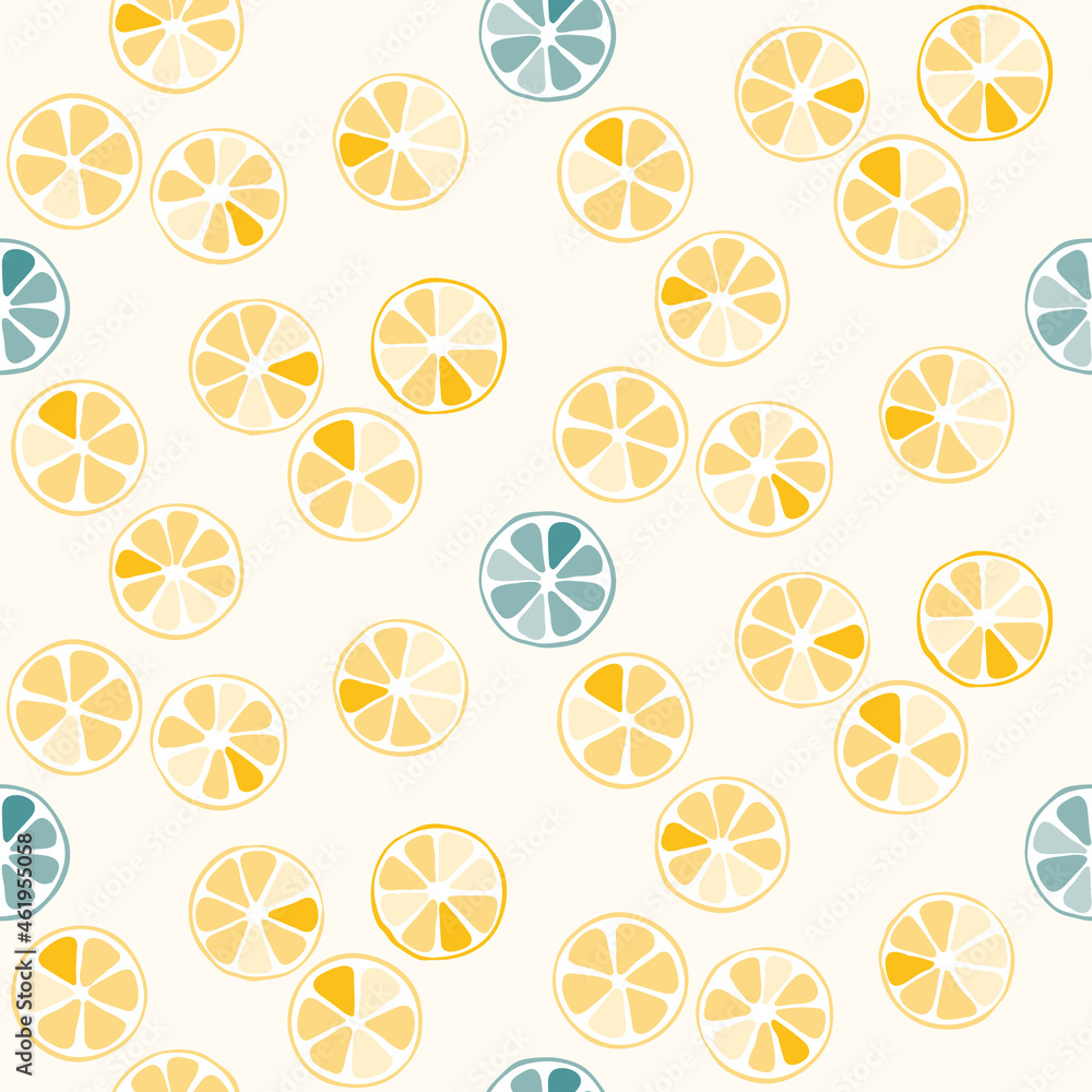 Seamless pattern with orange and lime slices Seamless pattern with orange and lime slices