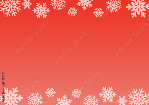 背景 雪の結晶 グラデーション 赤