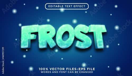 Frost. editable text effect premium vectors