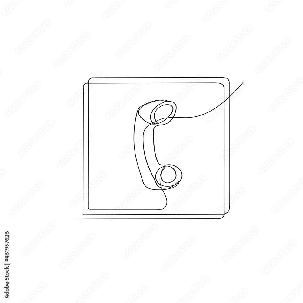 telephone icon symbol illustration in continuous line drawing telephone icon symbol illustration in continuous line drawing