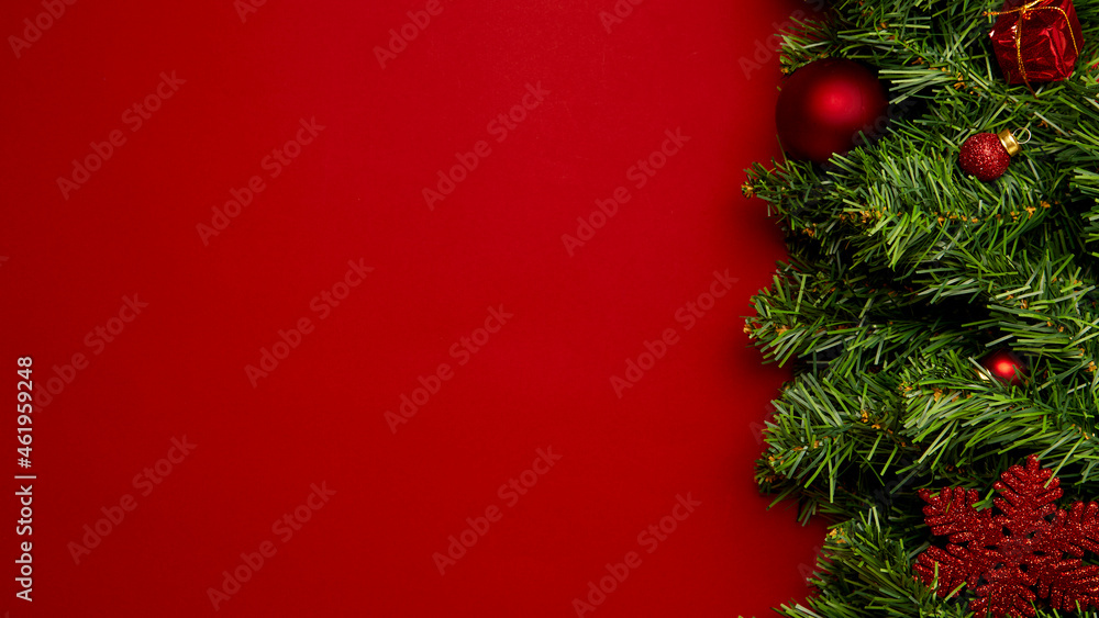 Merry Christmas composition on red background