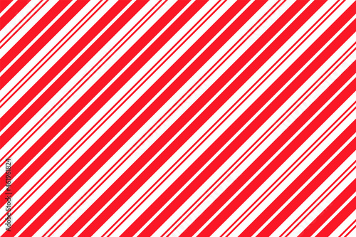 Candy cane striped pattern. Seamless Christmas red background. Vector. Peppermint wrapping print. Cute caramel package texture. Xmas holiday diagonal lines. Abstract geometric illustration.