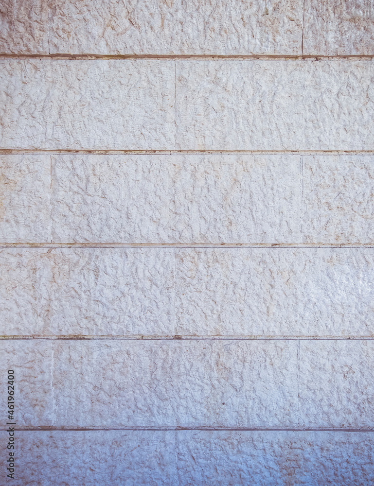 Fototapeta premium light grey marble blocks wall, natural material seamless background