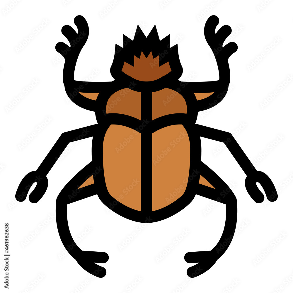Filled outline icon for scarab. Filled outline icon for scarab.
