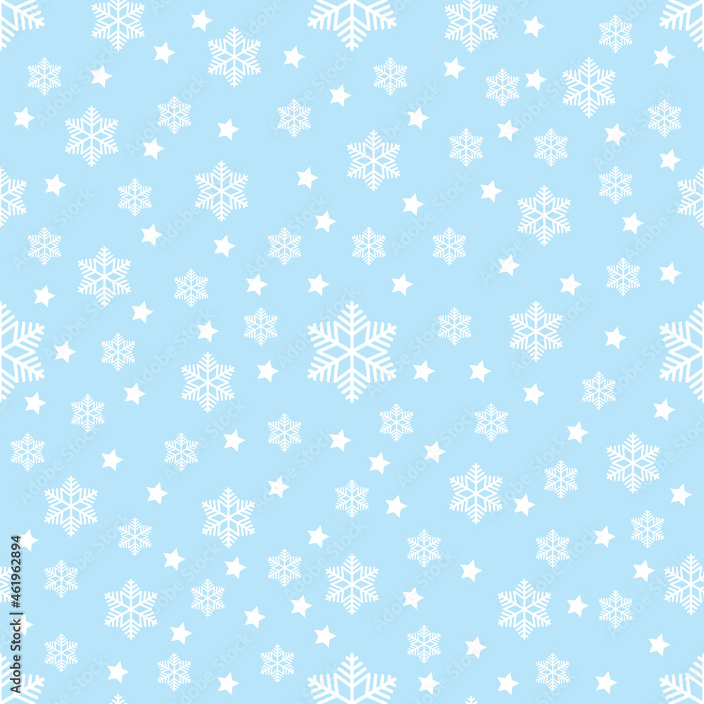 Seamless pattern with snowflakes. Christmas background. Vector illustration.	