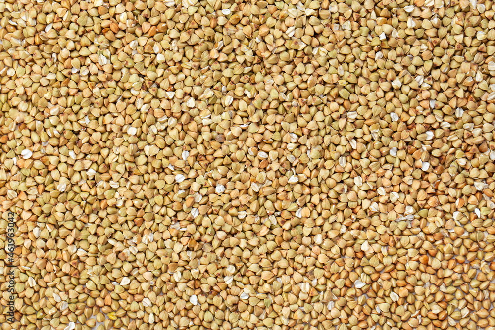 Scattered buckwheat background. Buckwheat texture. Scattered buckwheat background. Buckwheat texture.