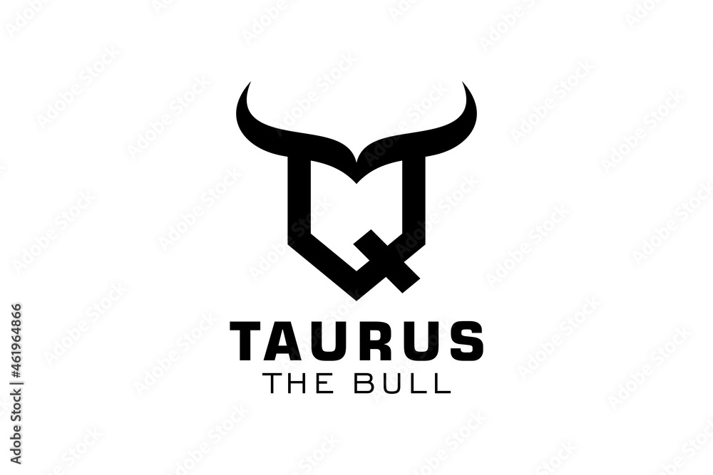 Letter Q logo, Bull logo,head bull logo, monogram Logo Design Template Element