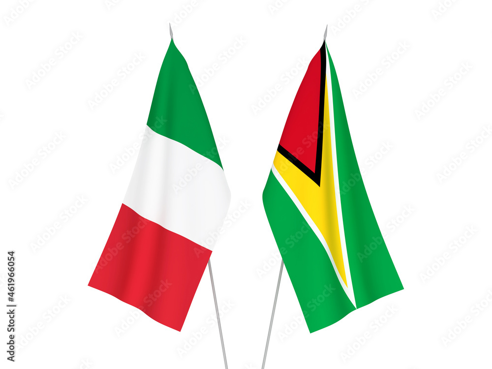 Italy and Co-operative Republic of Guyana flags