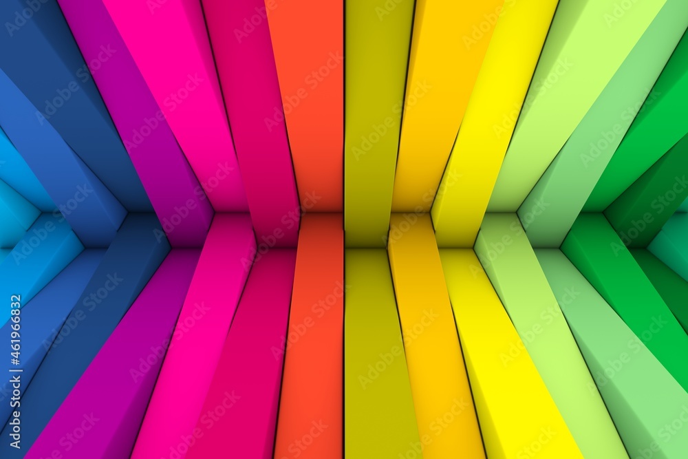 Fototapeta premium Colorful steps abstract background 3D render illustration