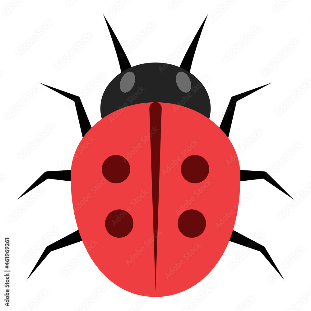 Obraz premium Flat color icon for ladybug.