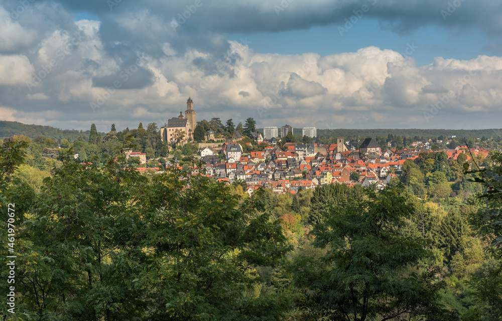 View of the old town and castle of Kronberg im Taunus, Germany